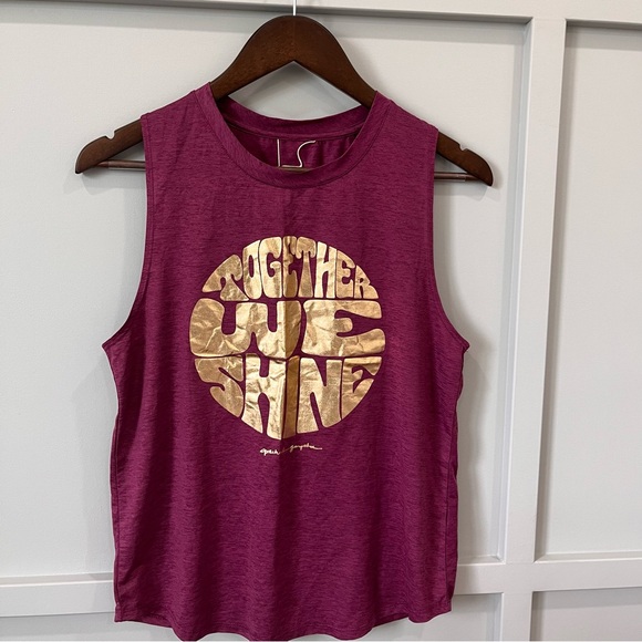 Spiritual Gangster X Peloton collab sleeveless tank purple together we shine M - Picture 2 of 8
